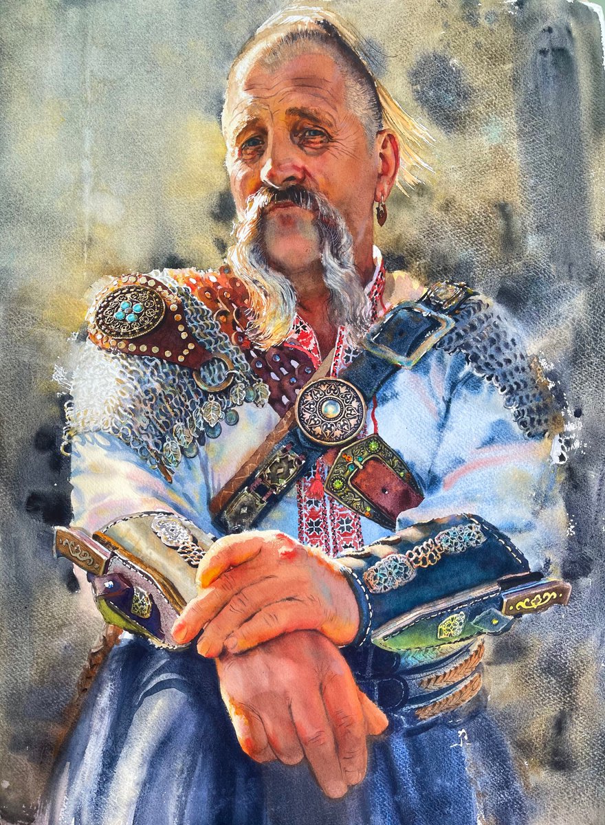 Cossack after the fight Painting by Samira Yanushkova