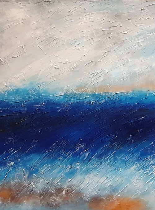 ABSTRACT LANDSCAPING BLUE by VANADA ABSTRACT ART