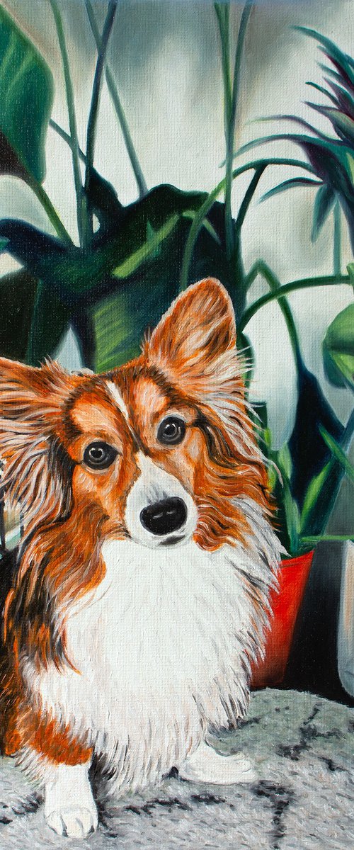 Little Friend by Vera Melnyk (Dog Painting, Gift, Wall Art, Animal Art) by Vera Melnyk