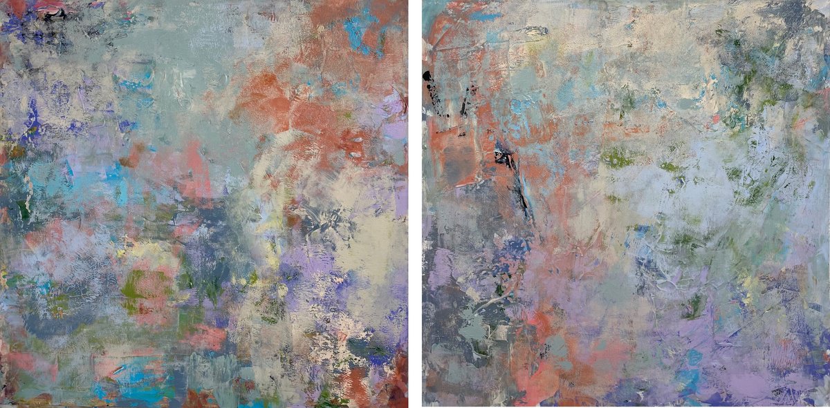 Abstract Acrylic Painting By Miri Baruch, 47 X 24", Trust, Original Artwork