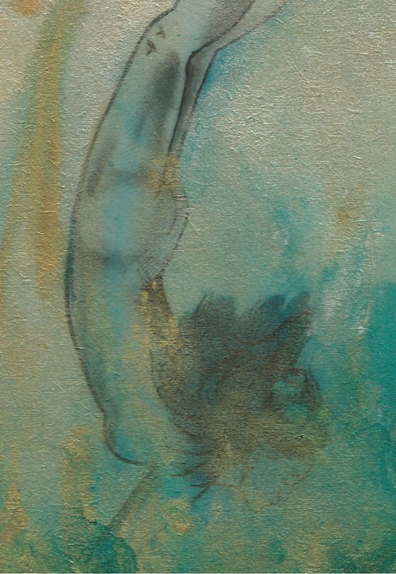 Double Edge Sword, underwater Swimmer painting
