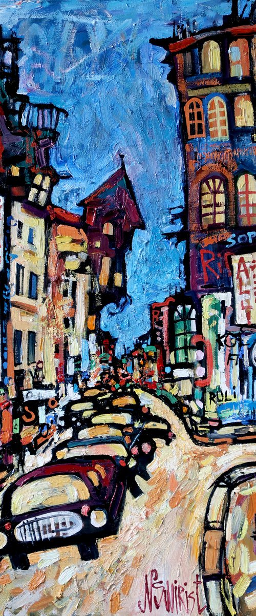 Mosaic of Paris at night. 3. by Nikifor Swiristuhin