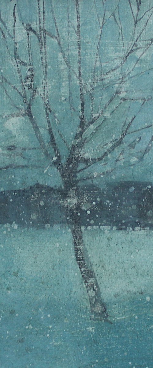 First snow, Gildrede Park, Eastbourne by Julian Sutherland-Beatson