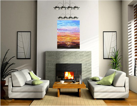 Sunset - Impasto Abstract Seascape Painting