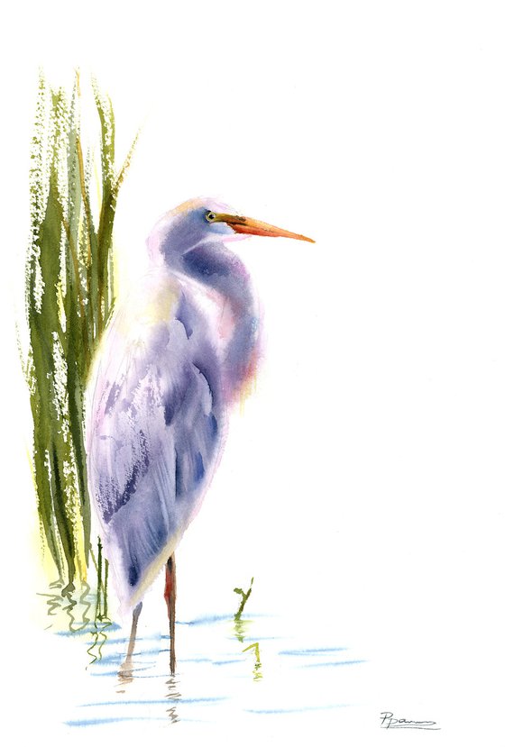 Heron wish reeds