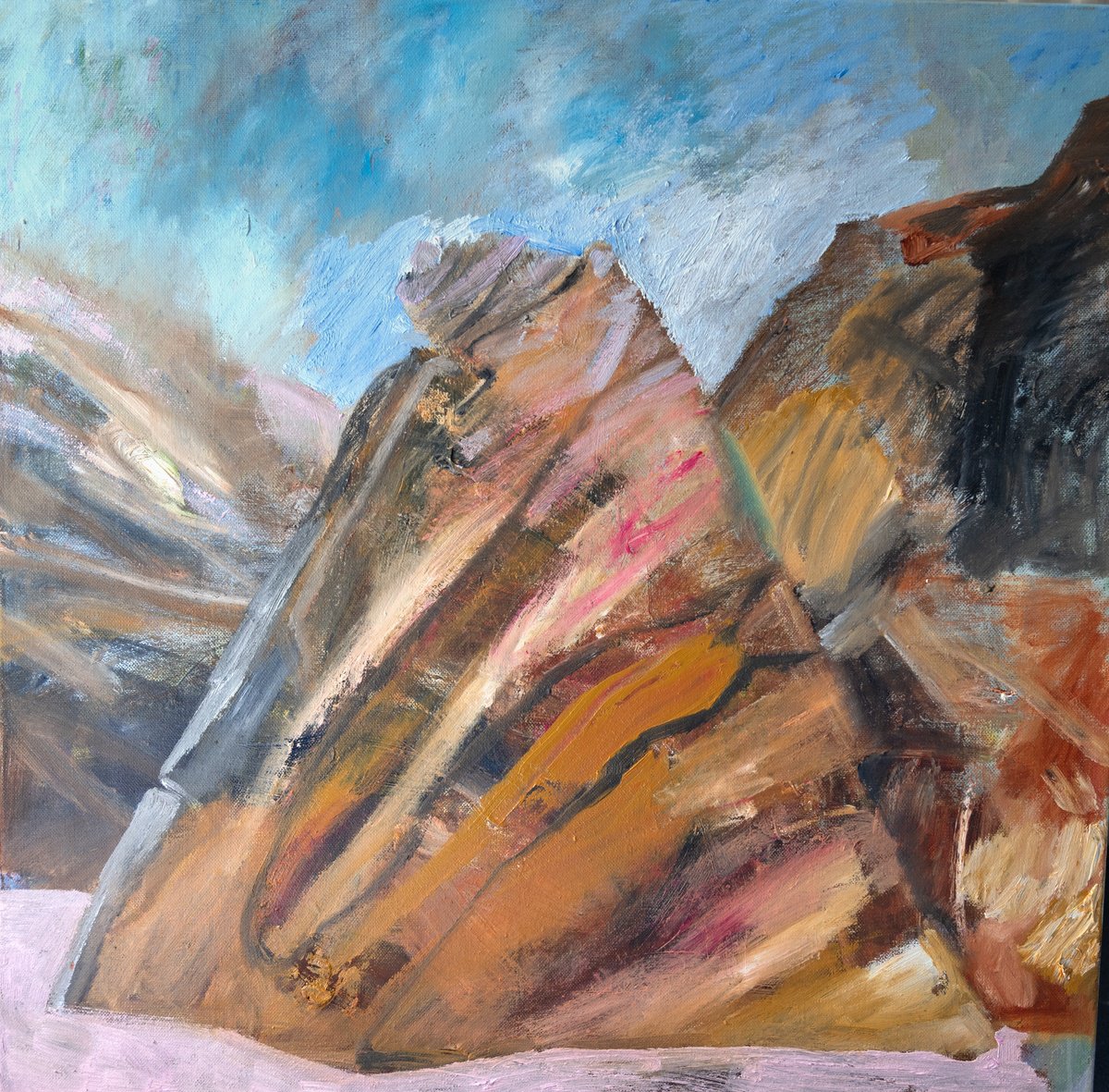 Rock Folds 2 By Elizabeth Anne Fox, 24 X 24, Artwork For Sale On Artfinder