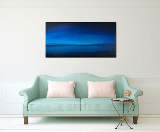 Blue night seascape