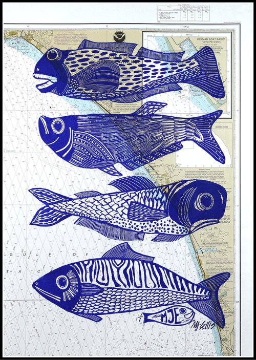Four Fish on the California coast by Mariann Johansen-Ellis