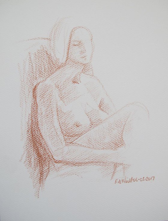 seated female nude