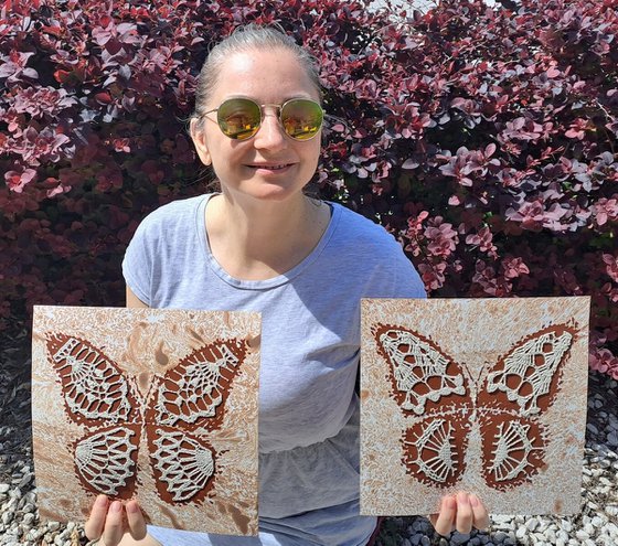 Caramel Butterflies, set of 2