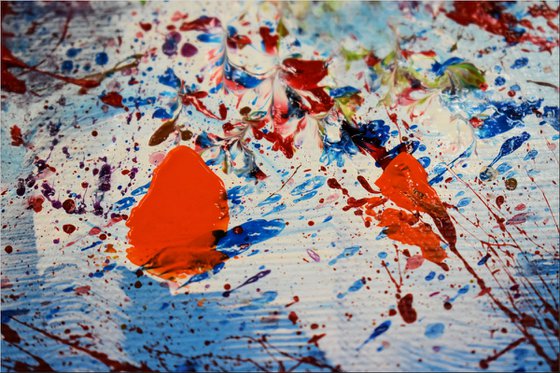 Splash!  - Acrylic abstract painting in frame