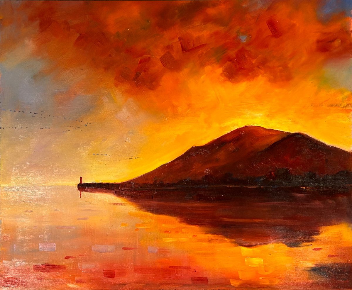 Solway Sunset By Robert Wells, 27 X 23, Artwork For Sale On Artfinder