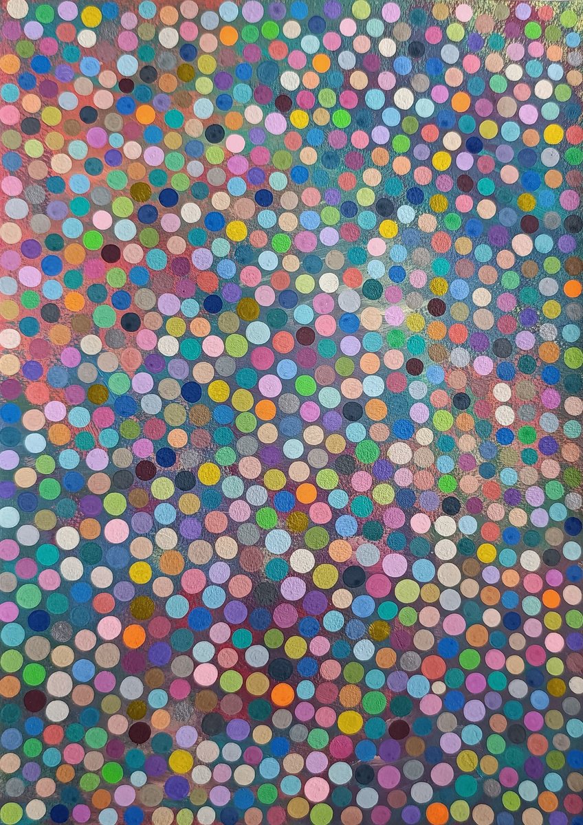 Geometric Abstract Acrylic Painting By Veronika Demenko, 11 X 17", Organic Geometry N.44, Original Artwork