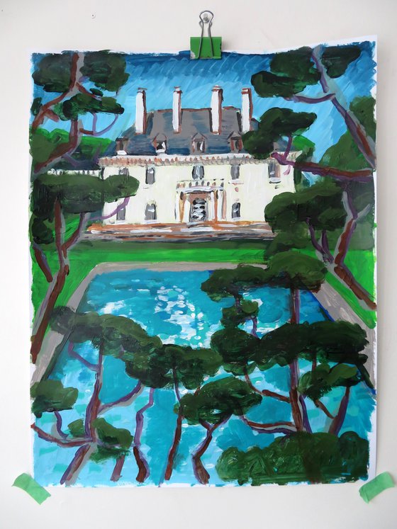 Chateau view through the trees