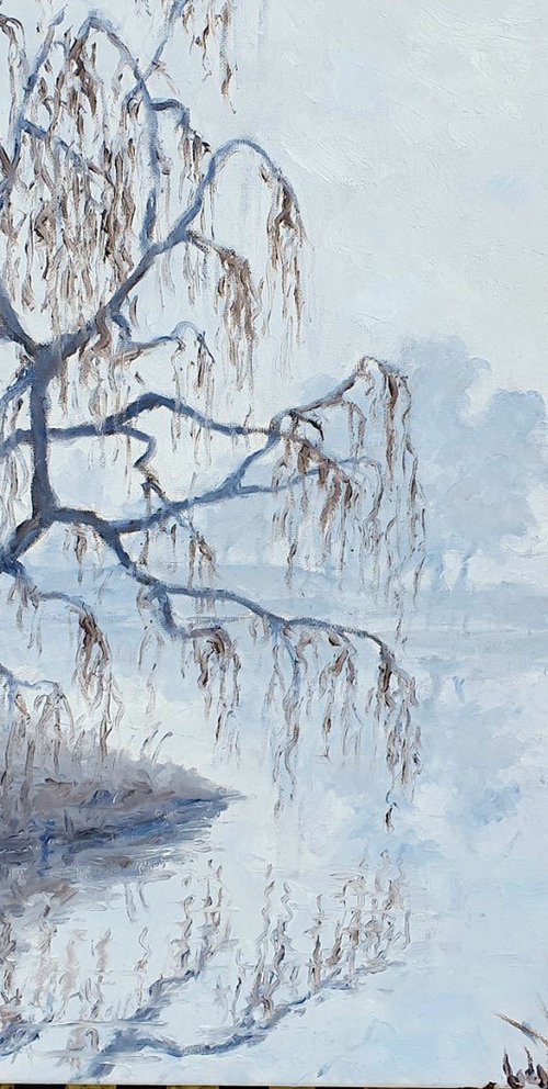 mist on the river with willow tree II by Colin Ross Jack