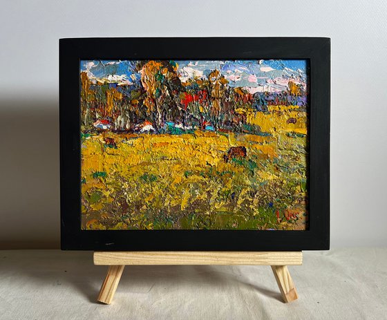 On the yellow autumn meadows