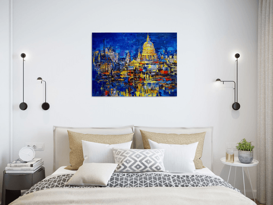 Fog lights over the Thames