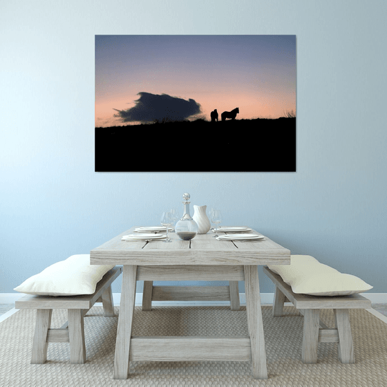 HORSES AT DUSK