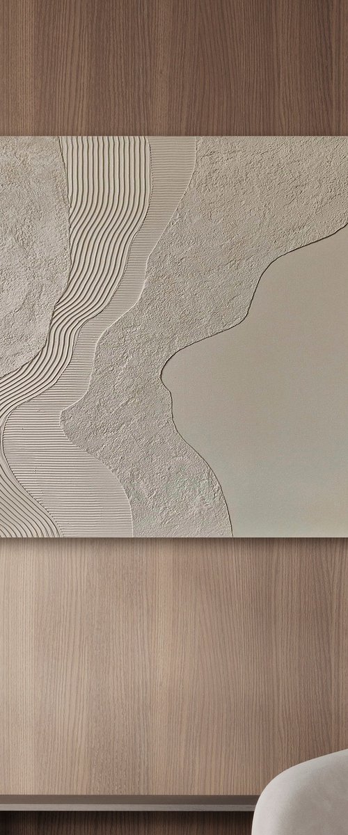 "Luara" Gray abstract textured art by Marine Boiko