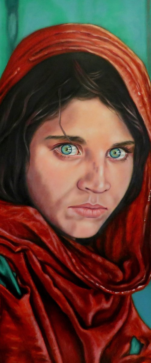 "The green-eyed Afghan girl" by Monika Rembowska