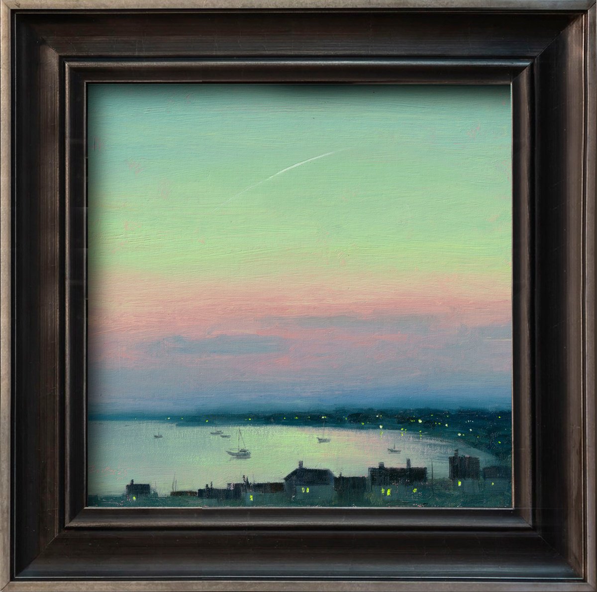 Impressionistic Landscape Oil Painting By Ayna Paisley, 13 X 13, Salty Dusk, Original Artwork