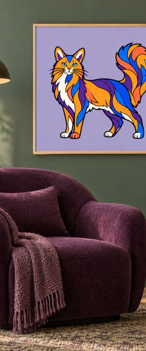 Colorful Somali Cat #34 by Marina Krylova