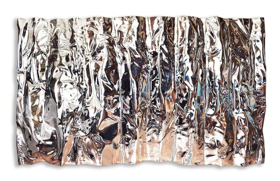 Reflections in Silver  215 cm x 120 cm 3-D Modern Abstract