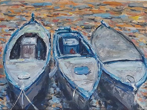 3 old boats by Dimitris Voyiazoglou