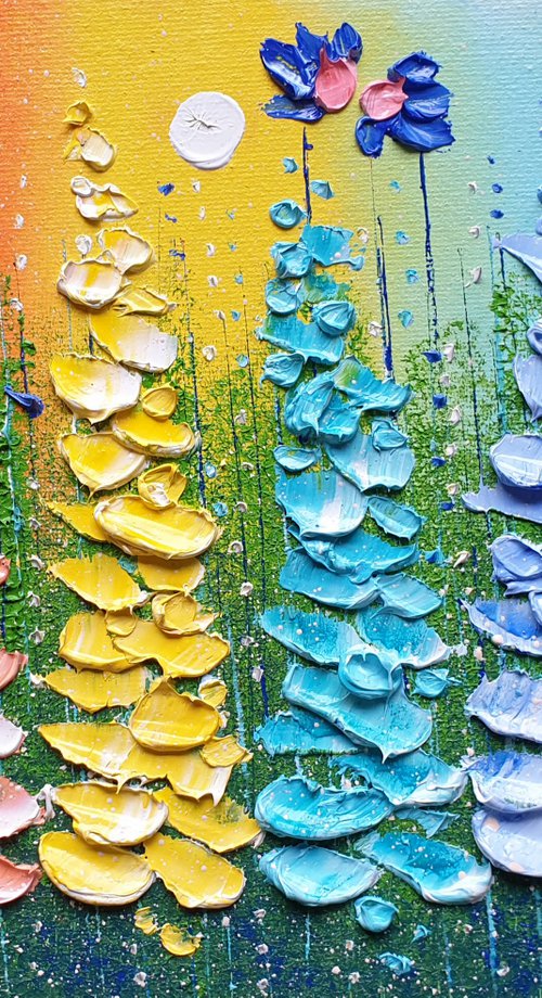 "Rainbow Foxgloves & Flowers in Love" by Phil Broad