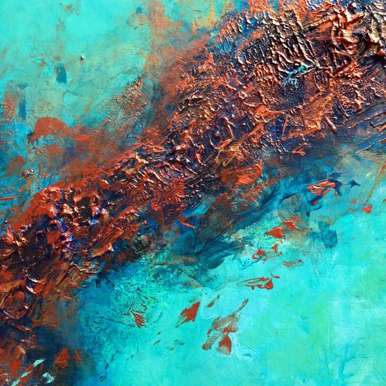 The Copper Bond -  Abstract Acrylic Metallic Painting