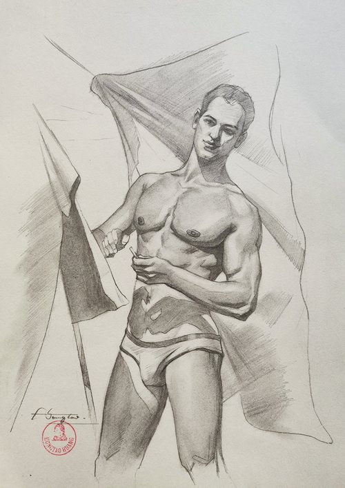 Drawing- Male Model #210412 by Hongtao Huang