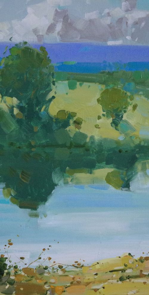 After the Rain, Landscape oil painting,  One of a kind, Signed, Hand Painted by Vahe Yeremyan