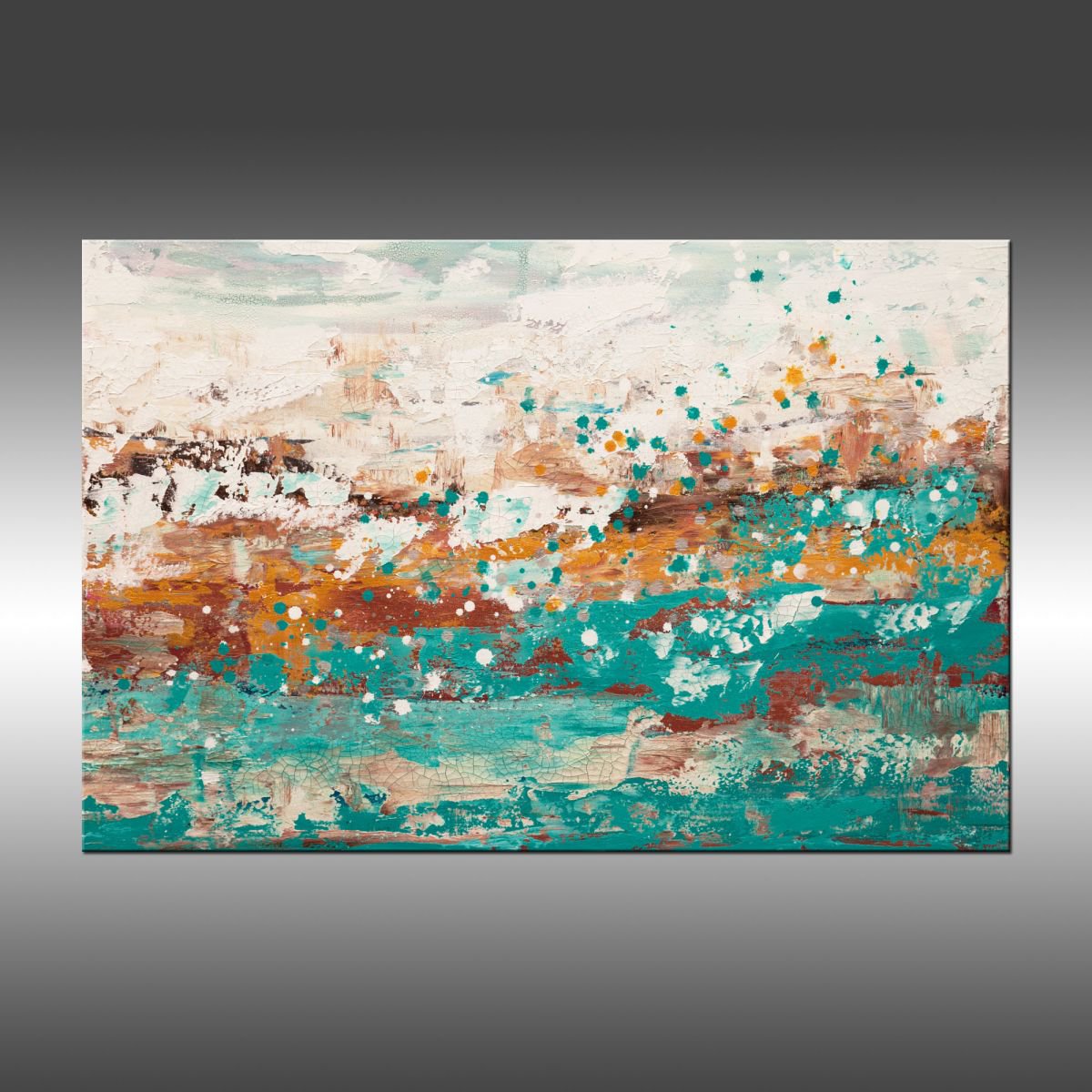 Abstract Acrylic Painting By Hilary Winfield, 36 X 24, Stratosphere 2, Original Artwork