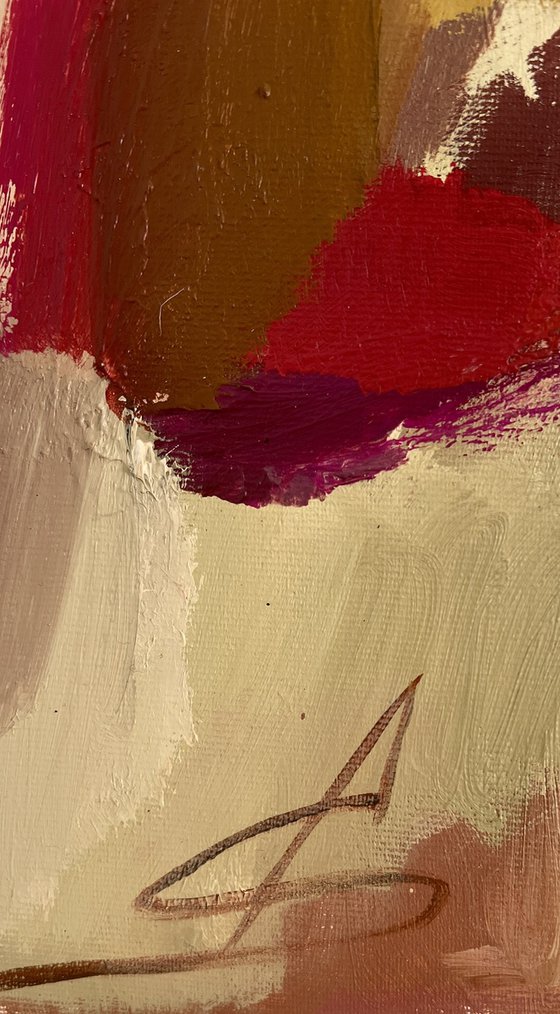 MOMENT1/ Red abstract oil painting