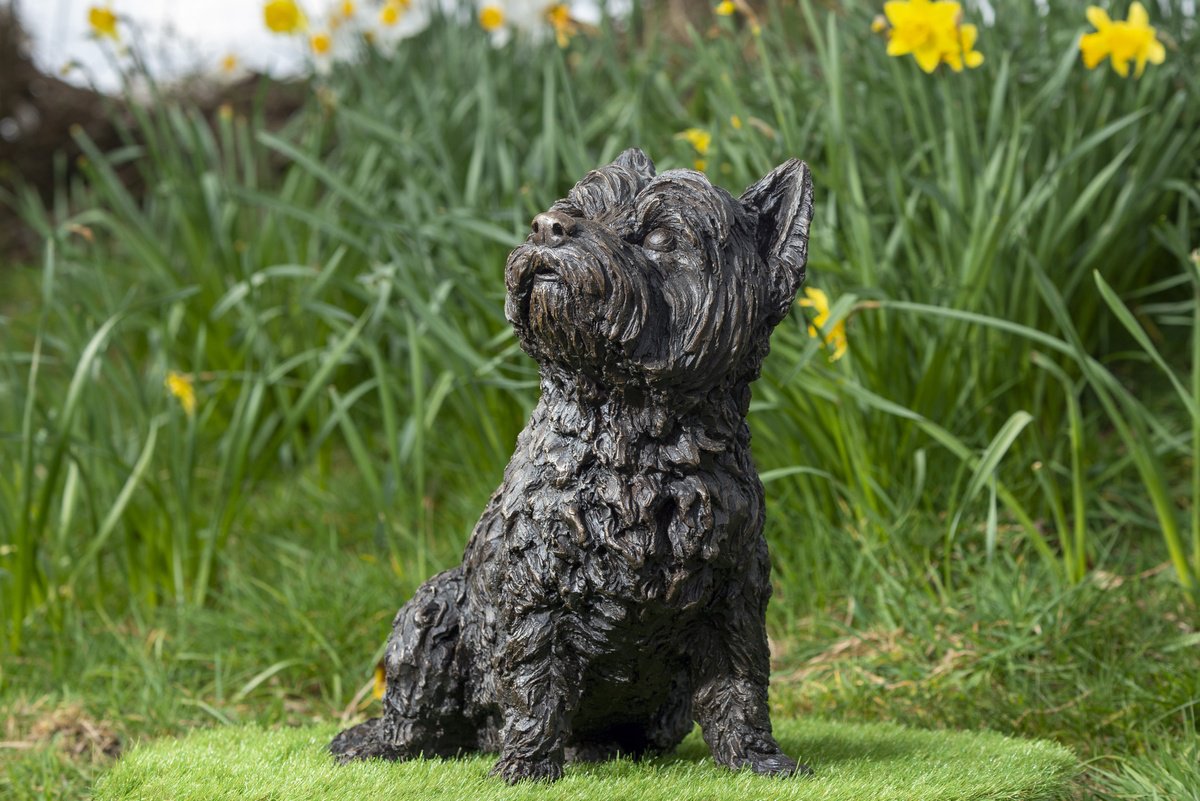 Animal Bronze Sculpture By Tanya Russell, 20 X 18", West Highland Terrier Br, Original Artwork
