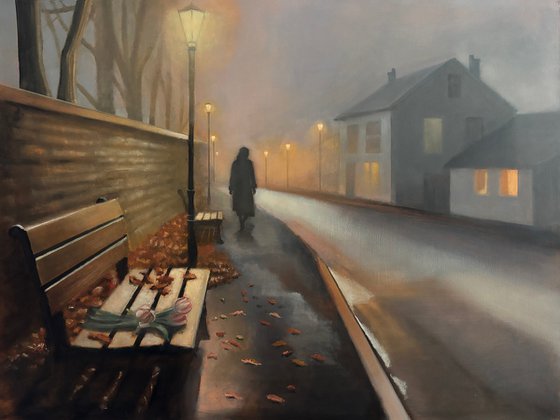Street-Lamp Glimmers Cold
