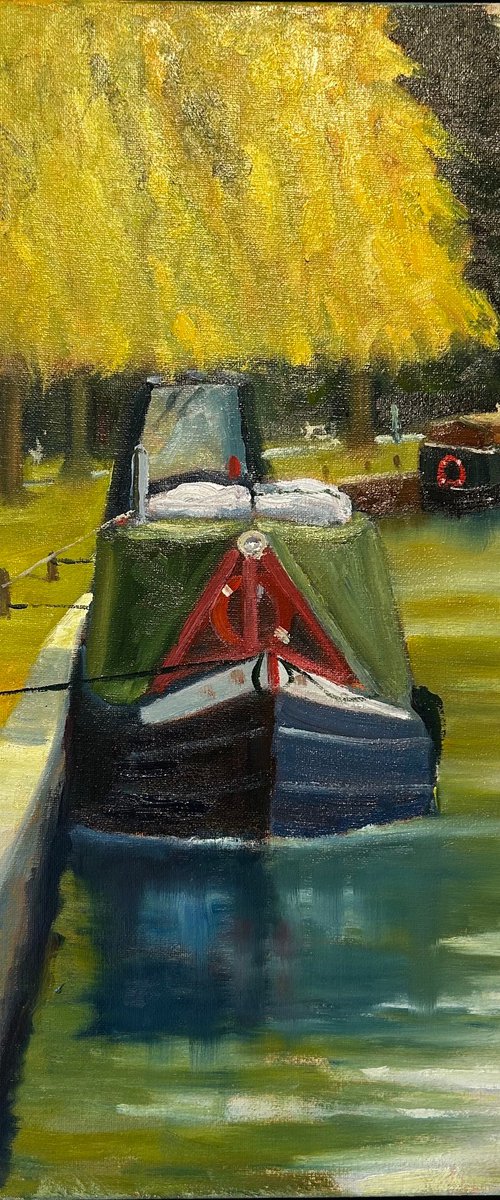 Blue Barge at Ely by Robert Wells