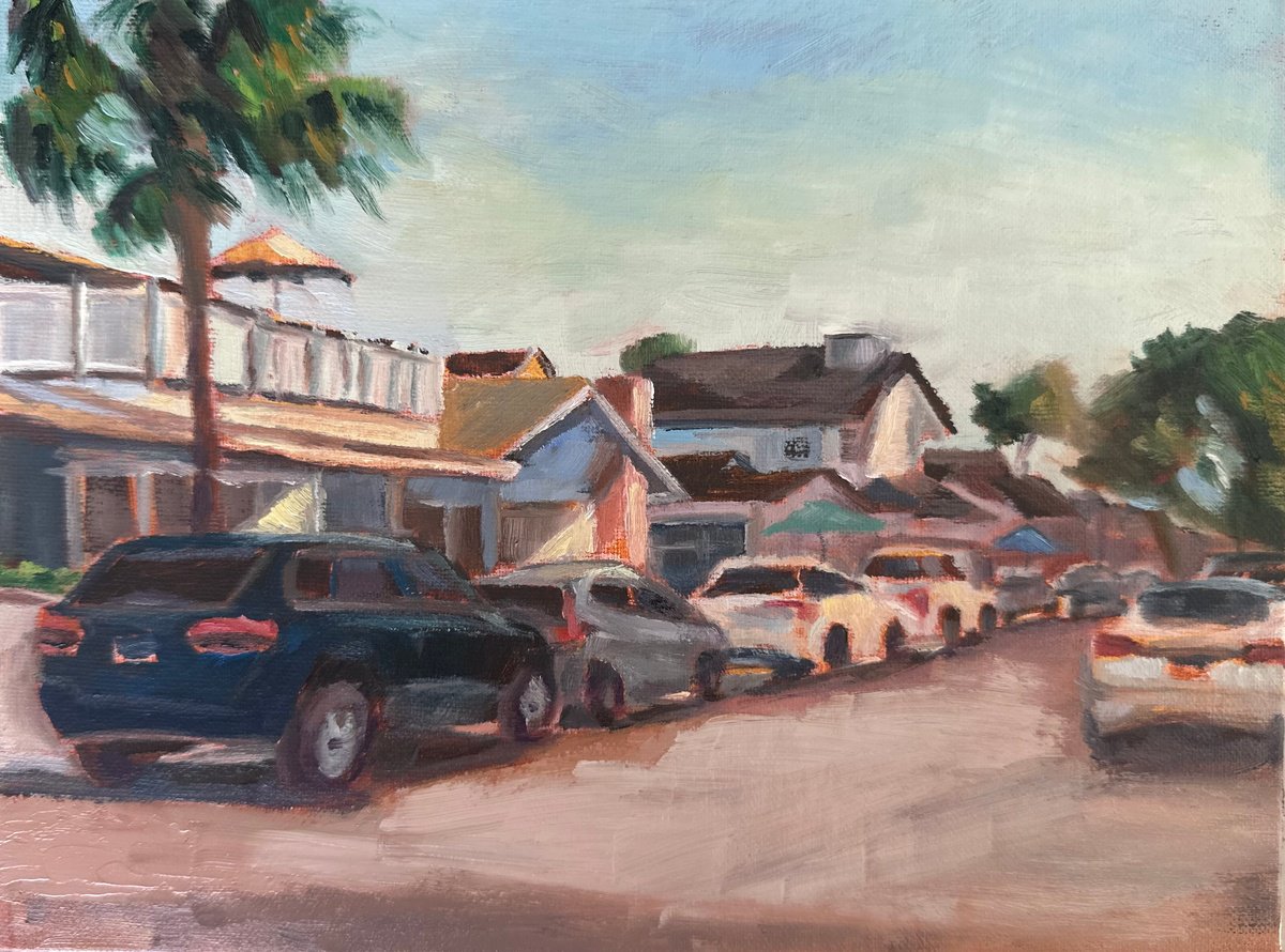 Impressionistic Cityscapes Oil Painting By Grace Diehl, 8 X 6, Toward Town, Original Artwork