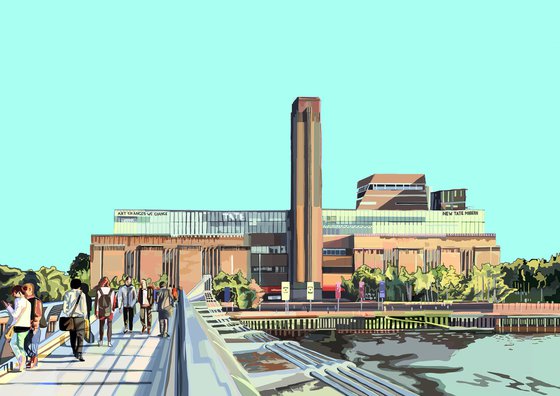 A3 Tate Modern, London Illustration Print