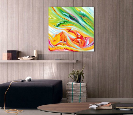 In exchange for the time - 60x60 cm, Original abstract painting, oil on canvas