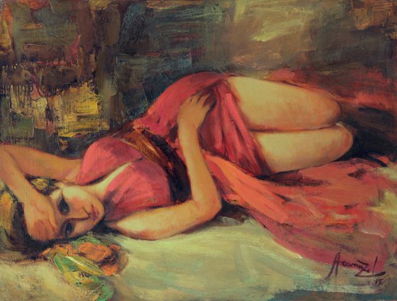 Lady in deep of silance