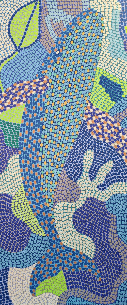 Whale in Mosaic Sea 2 by Oxana Lazari