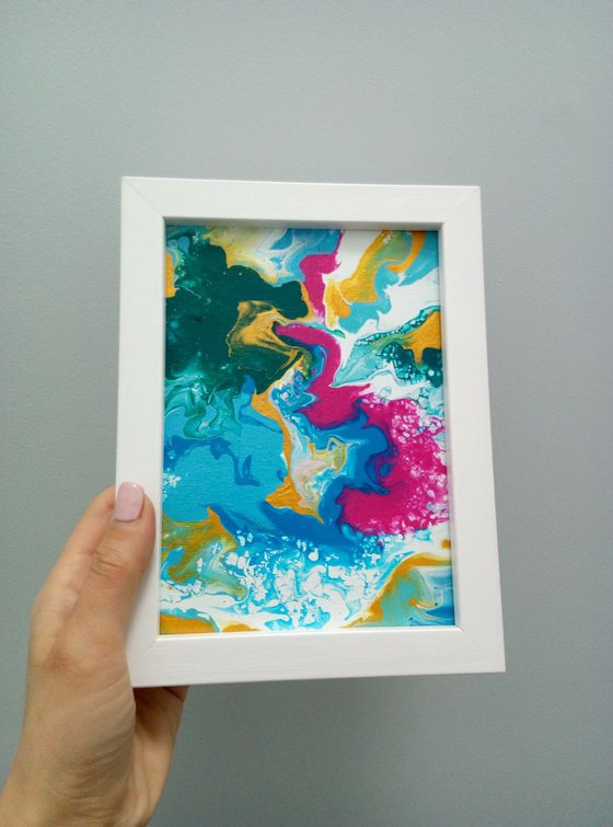 Coral Reef + Frame or easel , READY TO HANG