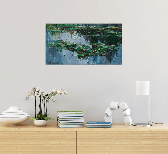 White Water Lilies -  Original Oil painting