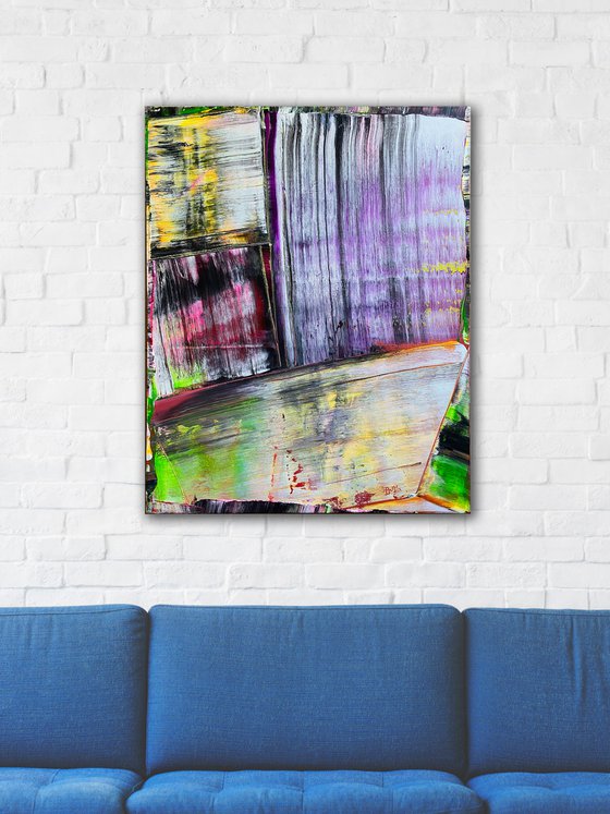 "Don't Forget To Swipe" - Original PMS Abstract Acrylic Painting On Canvas - 24" x 30"