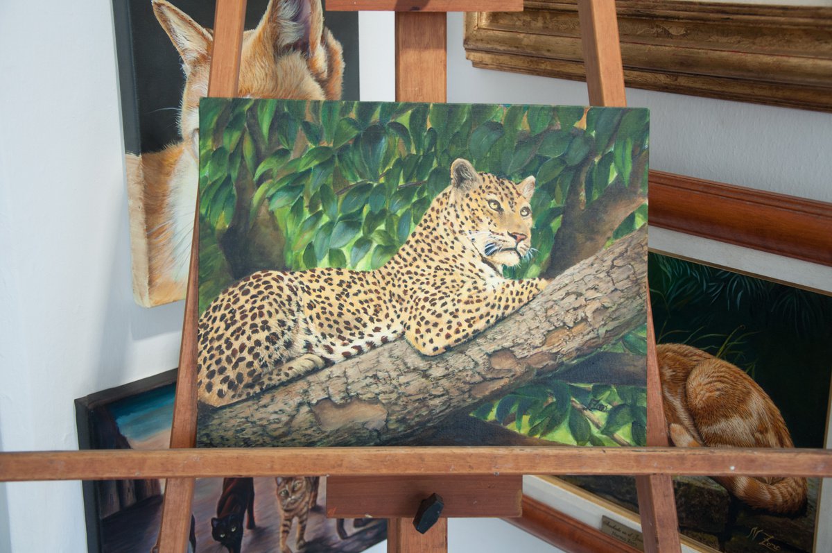 Green Leopard Acrylic Fine Art Print leopard Green -  Ireland