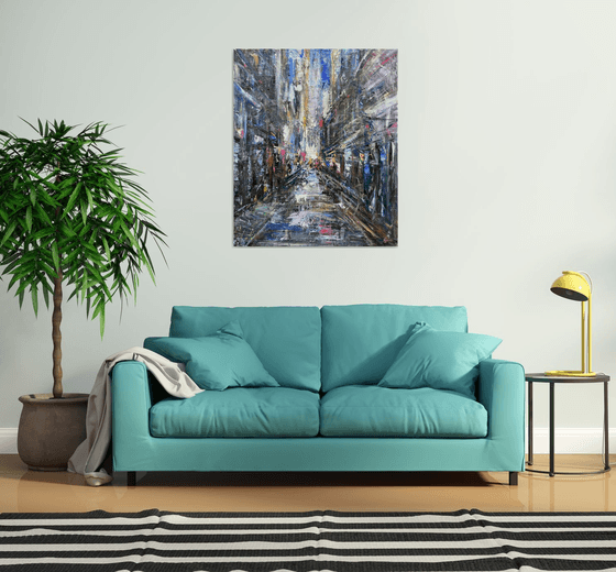 Abstract City Lights 90x108oil