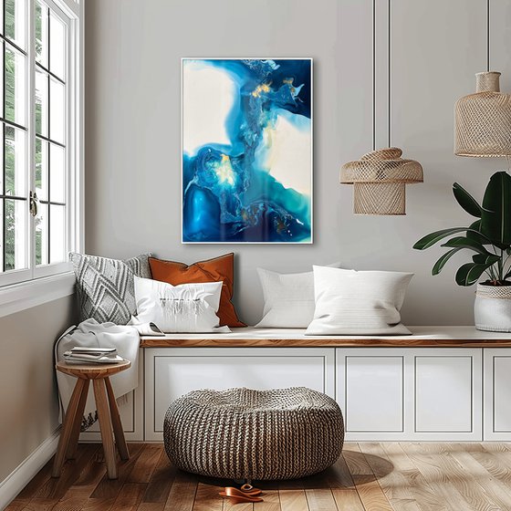 Blue Ocean Abstract Painting