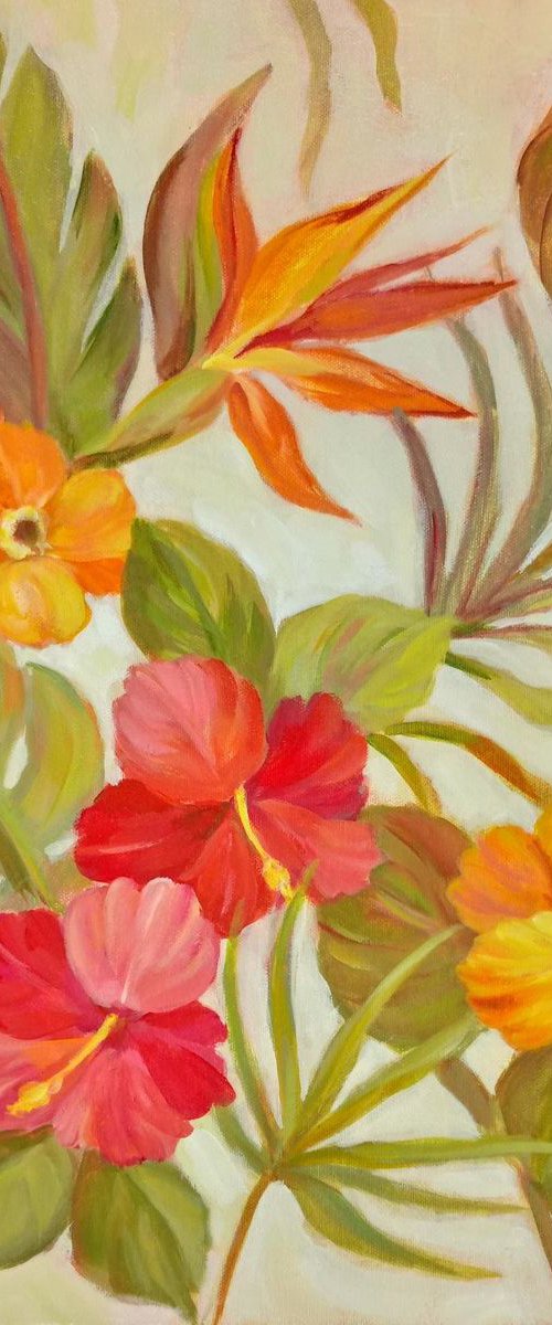 Coral Tropical Floral I by Silvia  Vassileva