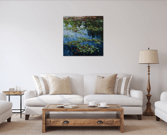 White water Lilies - Original Oil painting